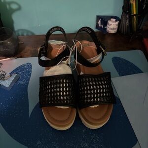 Alba Black Woven Sandals